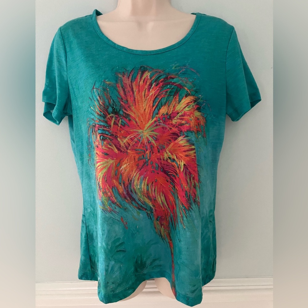 LEOMA LOVEGROVE palm tree tee t shirt tropical vacation artsy coastal beachy M